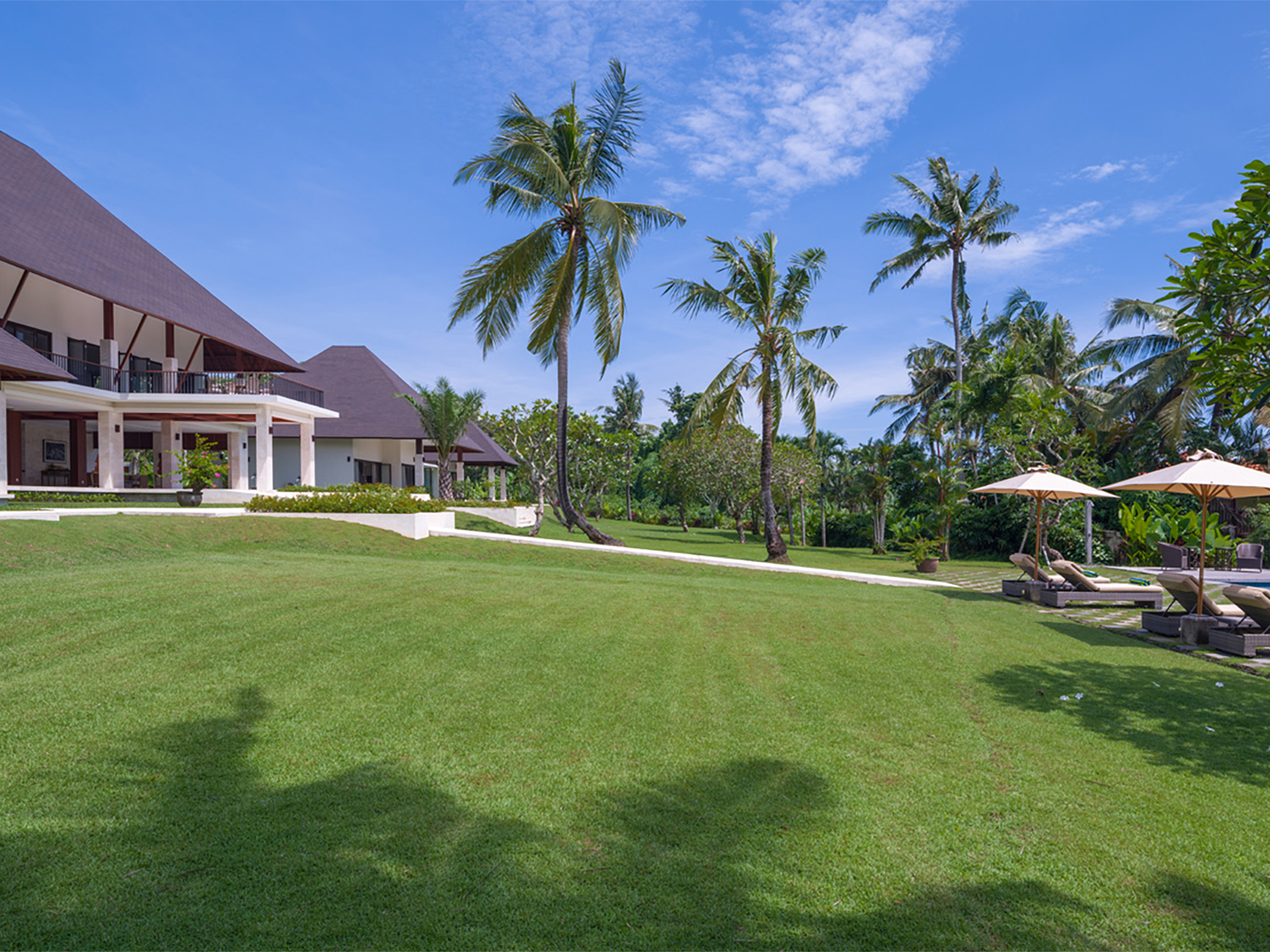 Villa Kailasha - View of main house from lawn - Villa Kailasha, Tabanan, Bali
